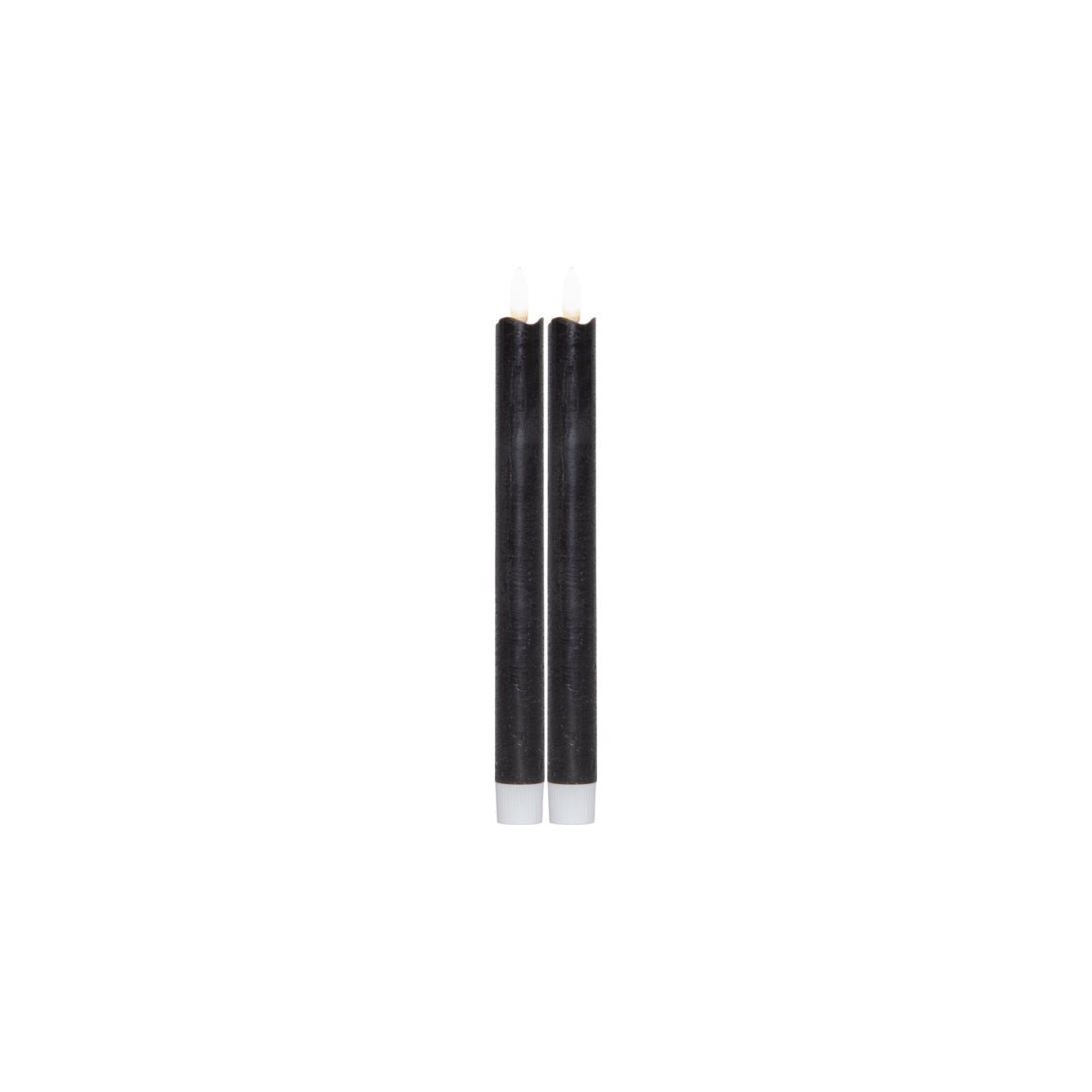 Flamme antik-batteriljus hög svart 2-pack