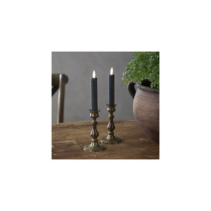 Flamme antik-batteriljus låg svart 2-pack