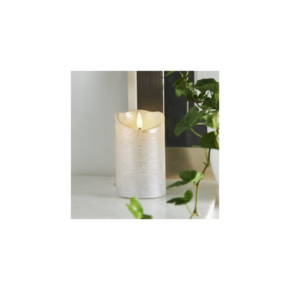 Flamme Rustic blockljus mellan silver