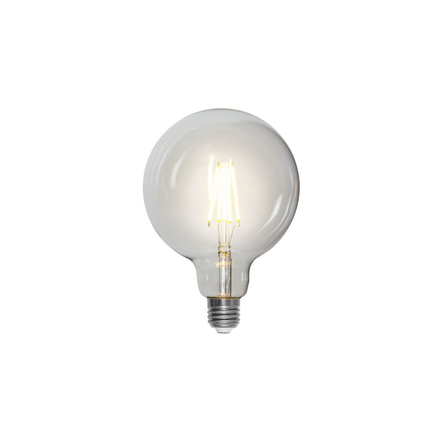 Glob LED E27 klar 125mm 806lm 2700K dimbar