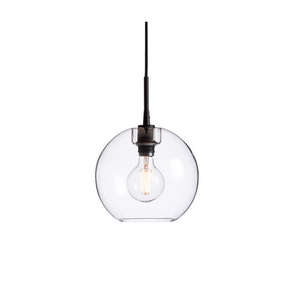 Gloria pendel Ø26 E27 svart/klar glas
