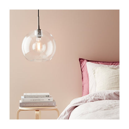 Gloria pendel Ø26 E27 svart/klar glas