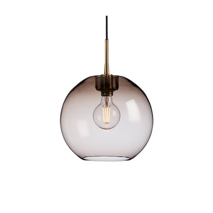 Gloria pendel Ø32 E27 mässing/rökfärgat glas