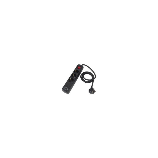 Grenuttag 3:a svart USB 1,4meter
