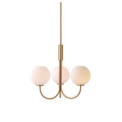 Krona Ballon taklampa satin mässing/opal glas