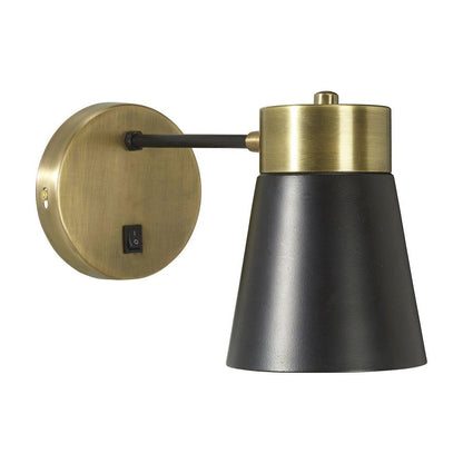 Luna vägglampa svart antik