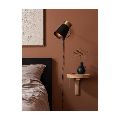 Luna vägglampa svart antik