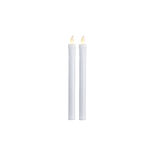 Batteriljus lång Presse vit 2-pack