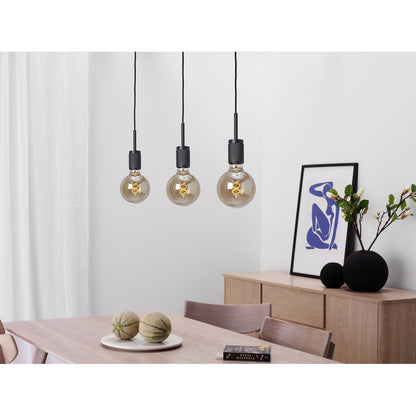 RILLE taklampa 3-lågig svart