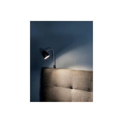 SANDNES sänglampa, svart/krom