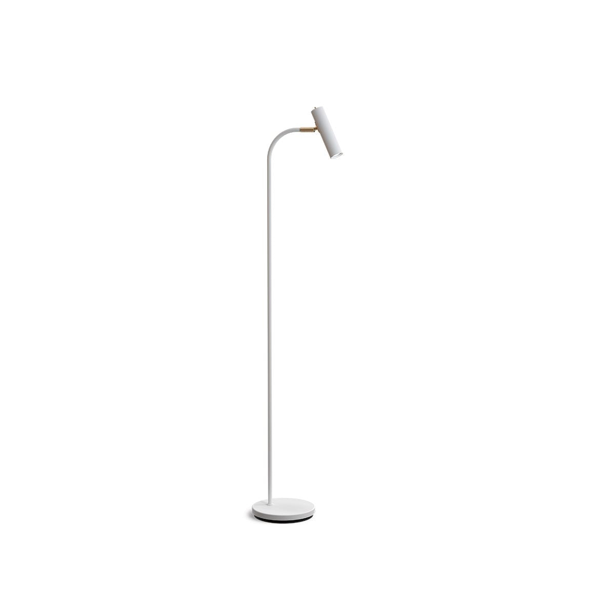Slender golvlampa vitstruktur/mässing