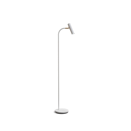 Slender golvlampa vitstruktur/mässing