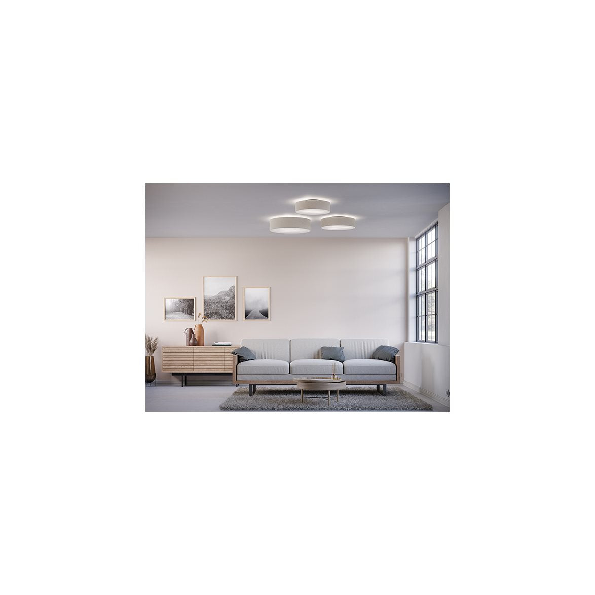 Soft plafond Ø44 vit ull