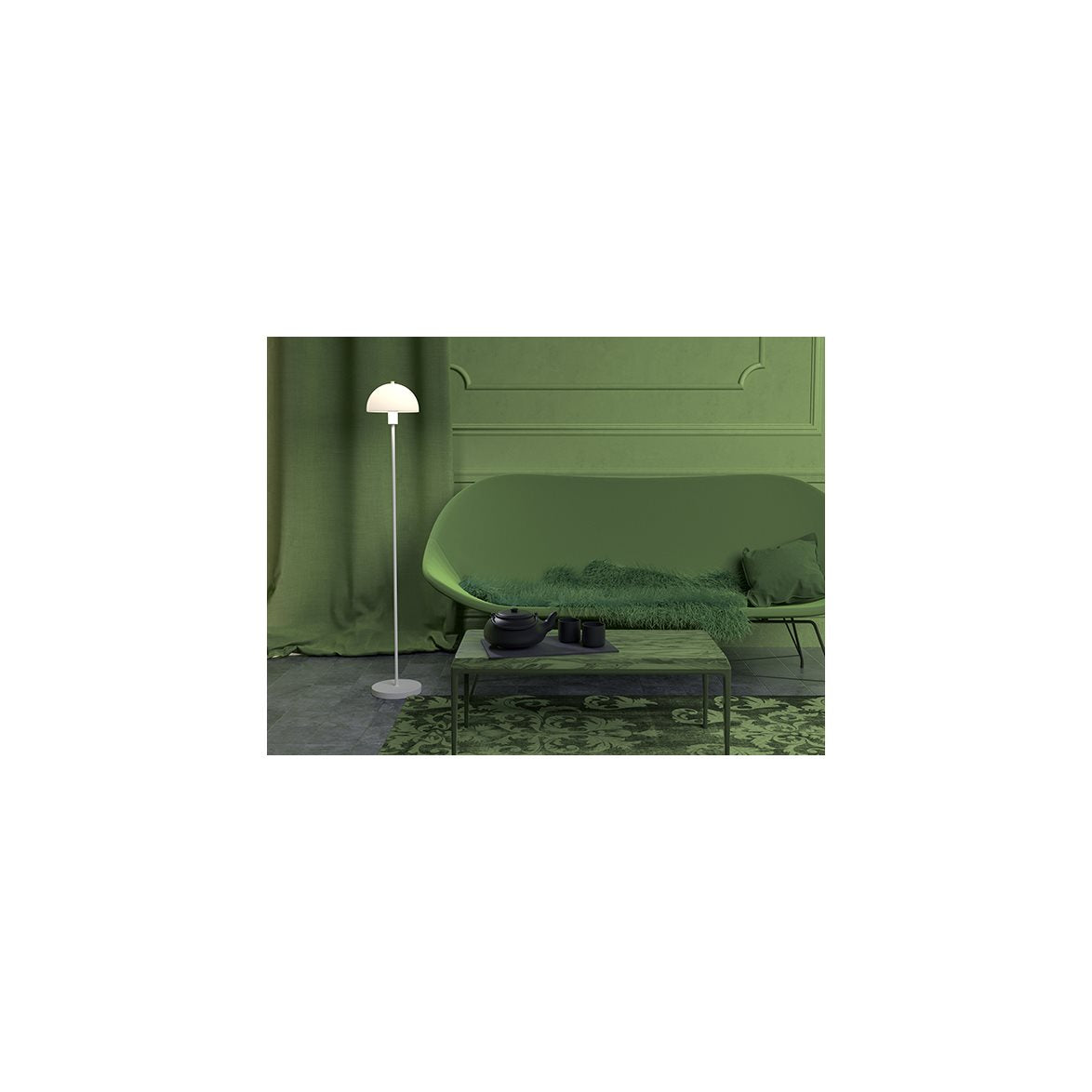 Vienda golvlampa vit/opal glas