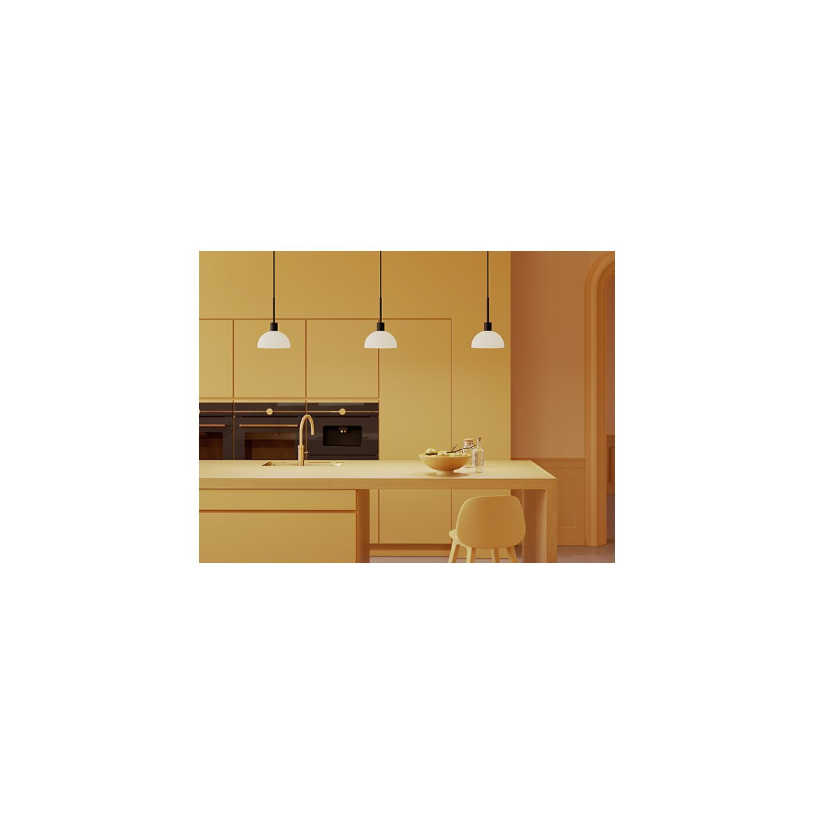Vienda pendel svart/opal glas